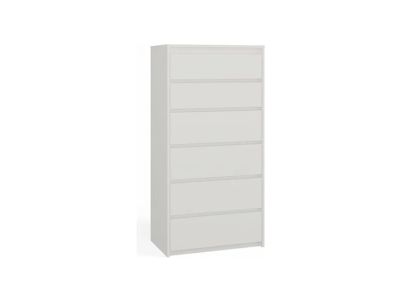 Komoda Karo K6 | Biała  | 70x43x139 cm |  6 szuflad