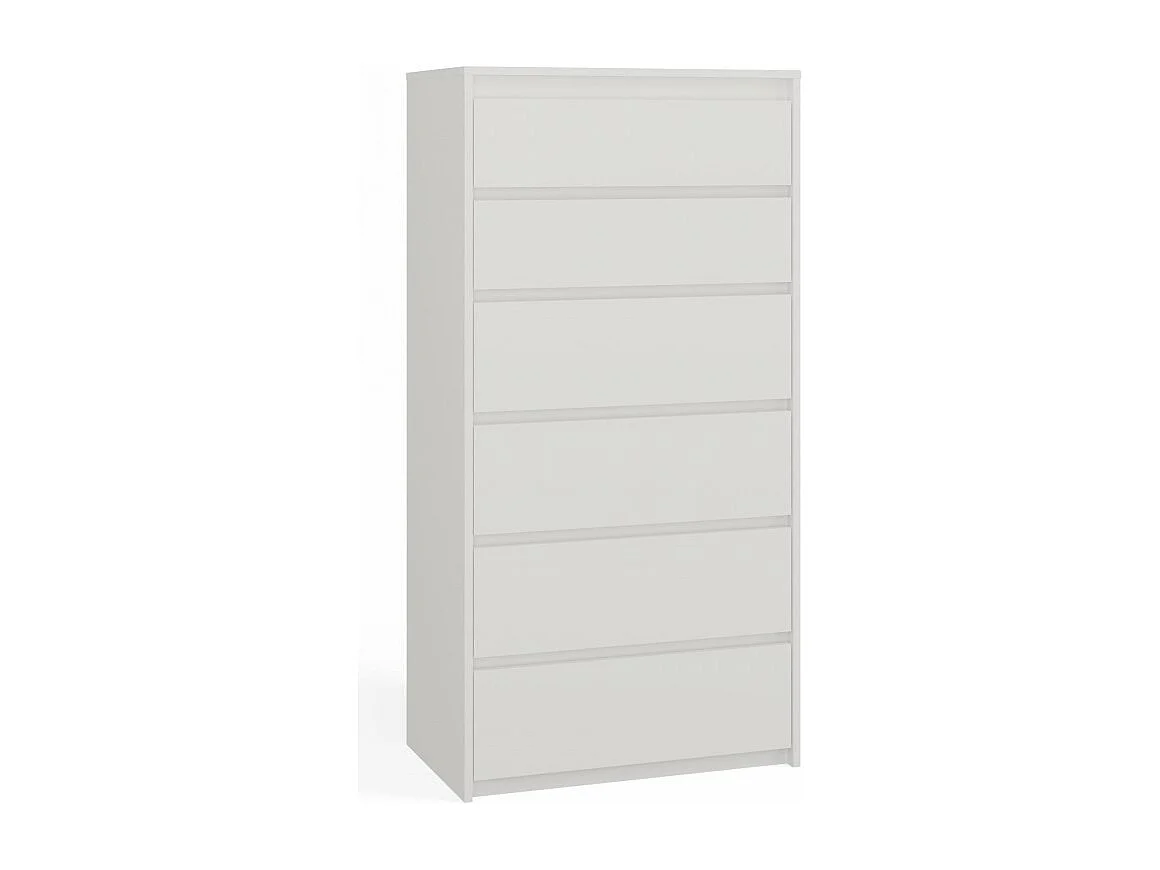 Komoda Karo K6 | Biała  | 70x43x139 cm |  6 szuflad