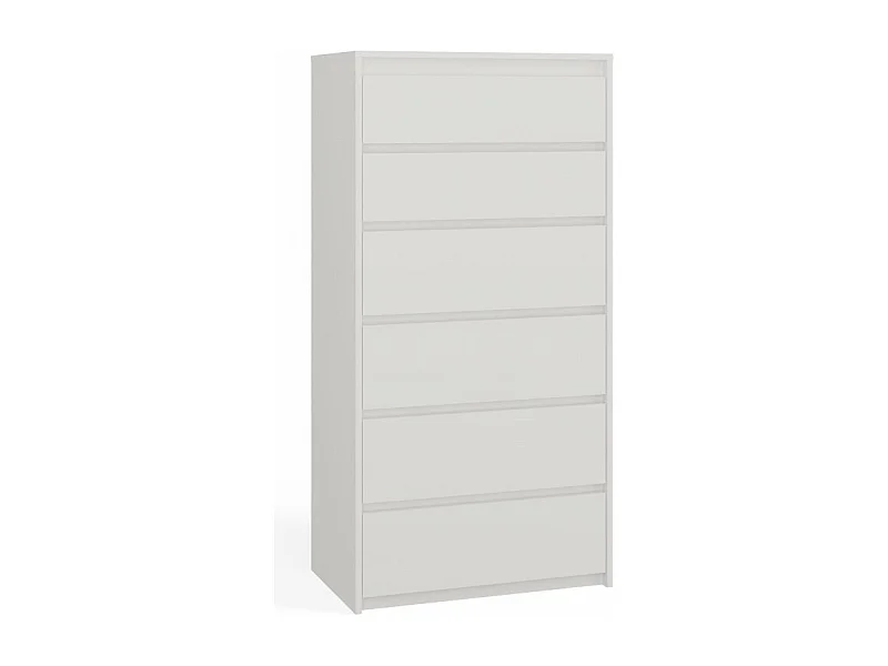 Komoda Karo K6 | Biała  | 70x43x139 cm |  6 szuflad