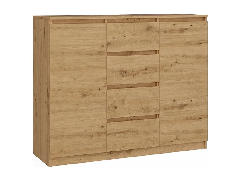 Komoda Malwa 2D4S |  Dąb Artisan| 120x40x97 cm | 2 Drzwi, 4 Szuflady
