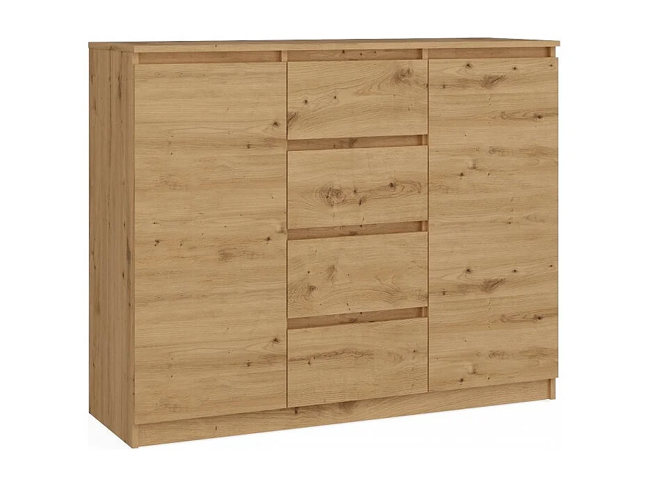 Komoda Malwa 2D4S |  Dąb Artisan| 120x40x97 cm | 2 Drzwi, 4 Szuflady