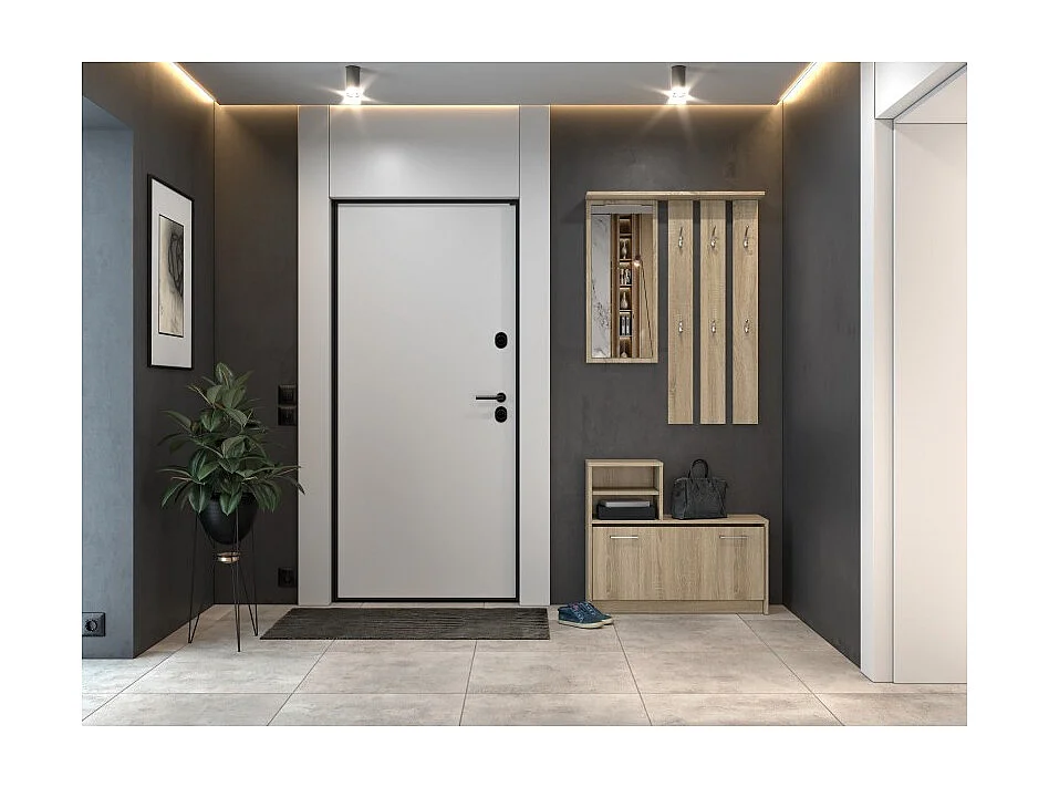 Garderoba Vera |Dąb Sonoma | 85x24x180 cm | Wieszak, Lustro, Szafka na Obuwie