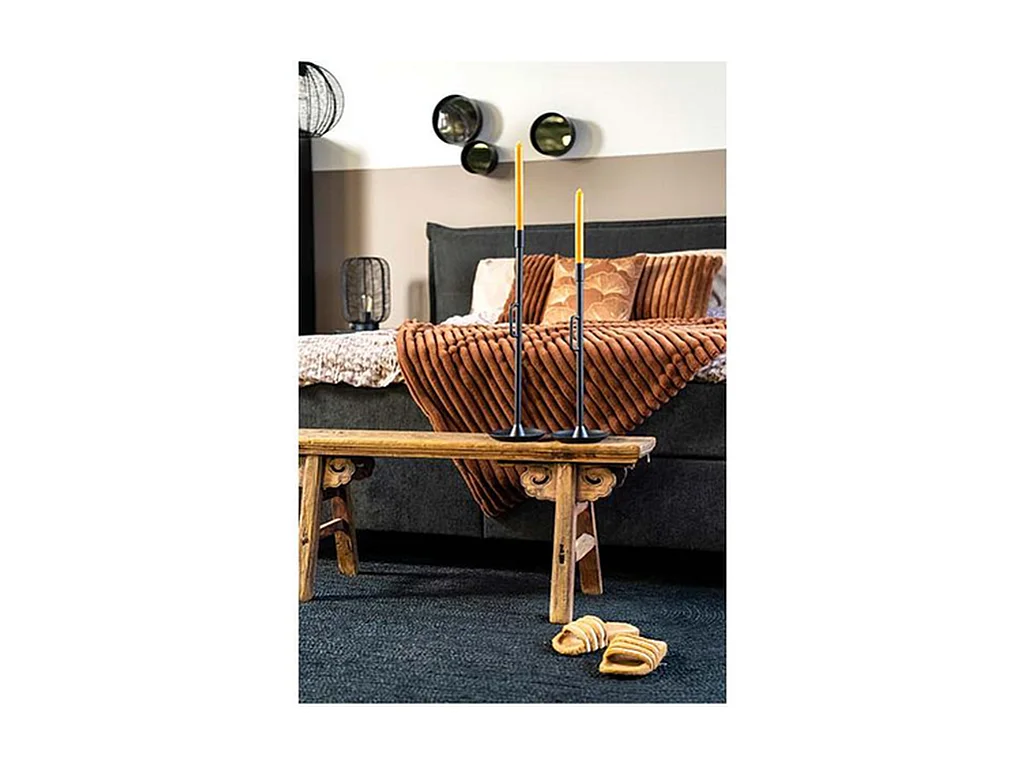 Bougeoir Wick - Métal Noir 60 cm - Design Élégant