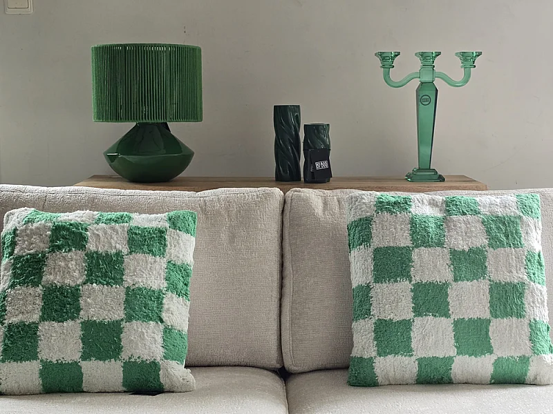 Dekoratives Set Green Your Room - Lampe und Kerzenständer - inklusive Kissen