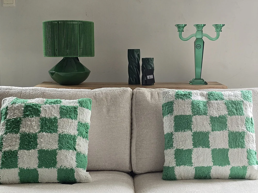 Dekoratives Set Green Your Room - Lampe und Kerzenständer - inklusive Kissen