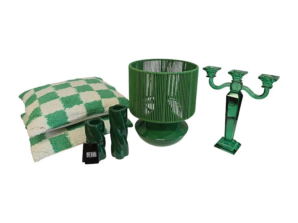 Ensemble décoratif  - Lampe et chandelier - 6 pièces