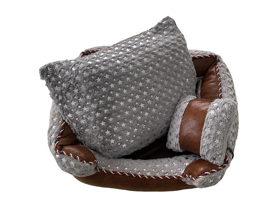 Panier pour chien ComfortPet - Gris peluche douce - Taille Large
