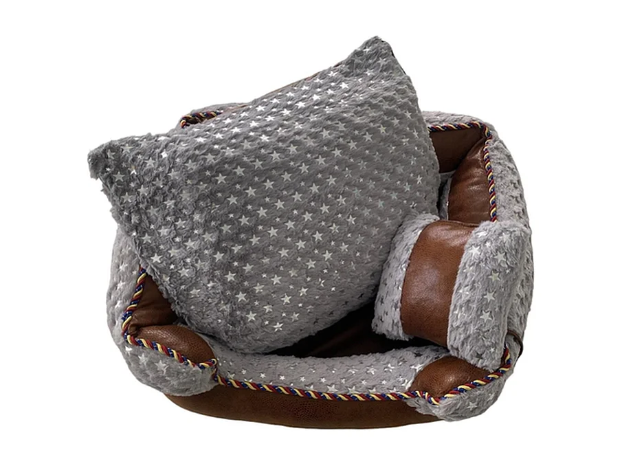 Panier pour chien ComfortPet - Gris peluche douce - Taille Large
