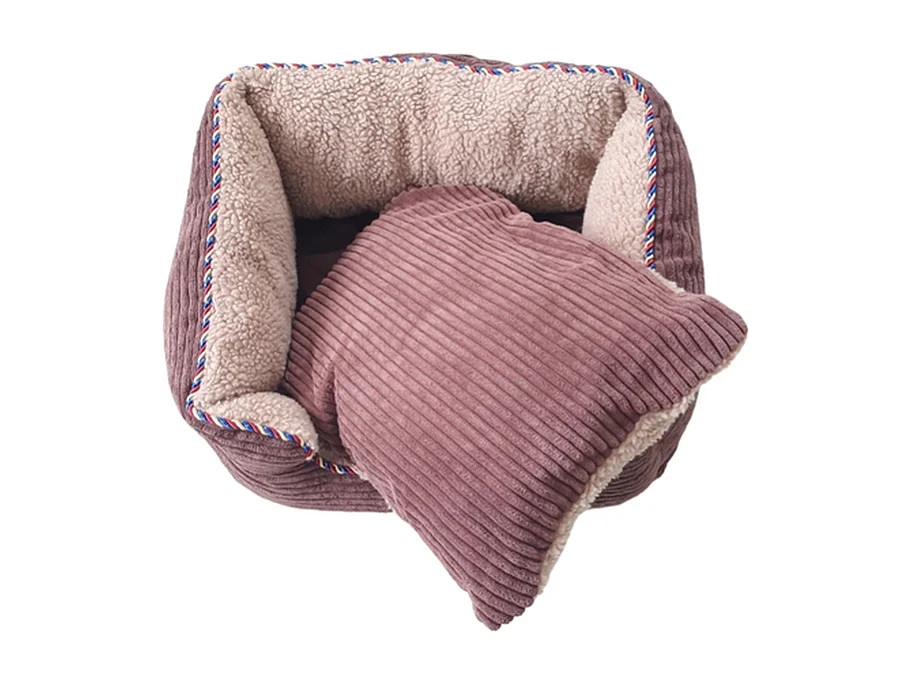 Panier pour chien PawHut - Marron et noir - Lit et matelas inclus