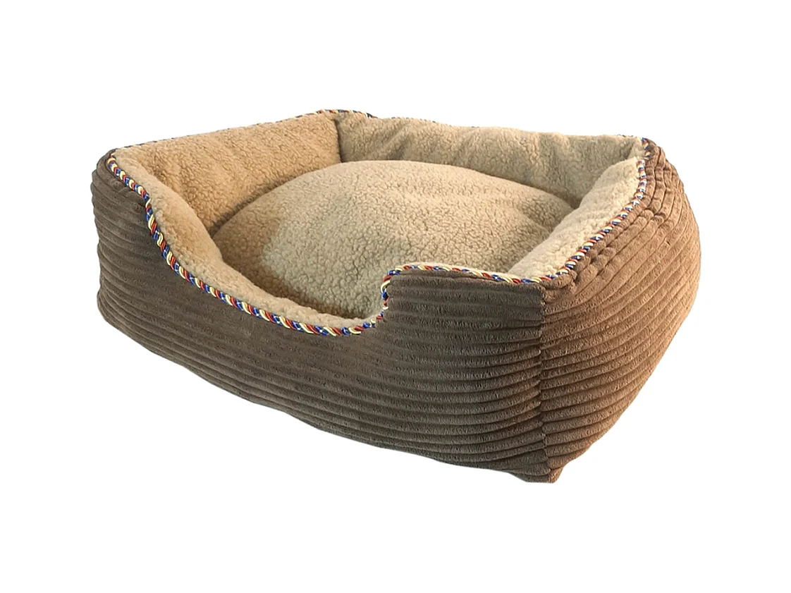 Panier pour chien PawHut - Marron et noir - Lit et matelas inclus