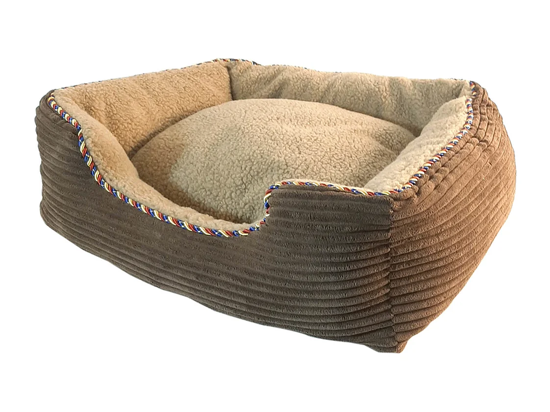 Panier pour chien PawHut - Marron et noir - Lit et matelas inclus