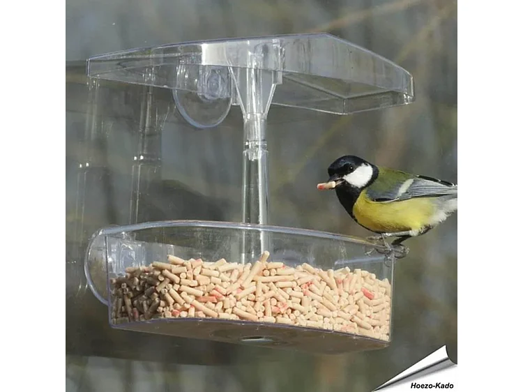 Raamvoederhuis Furnilux - Transparant 20x10x16.5 cm - Set van 2 met zuignappen