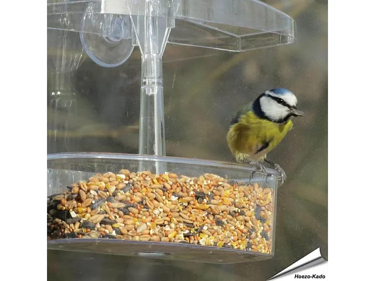 Raamvoederhuis Furnilux - Transparant 20x10x16.5 cm - Set van 2 met zuignappen