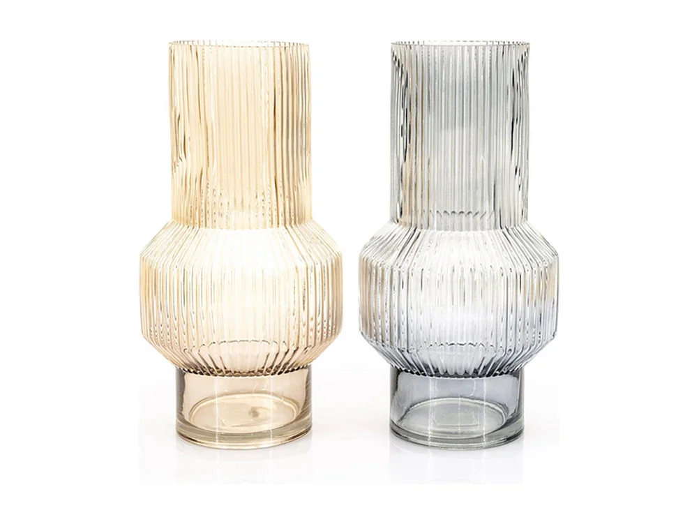 Vase Riba - Gris - 18 x 35 cm