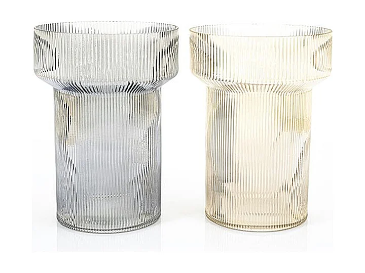 Vase Riba - Gris - 21 x 21 x 28,5 cm