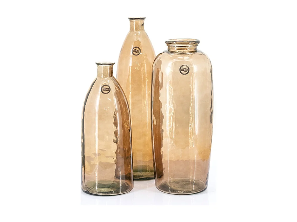 Vase Cadiz - Verre Brun 28x71 cm - Design Élégant