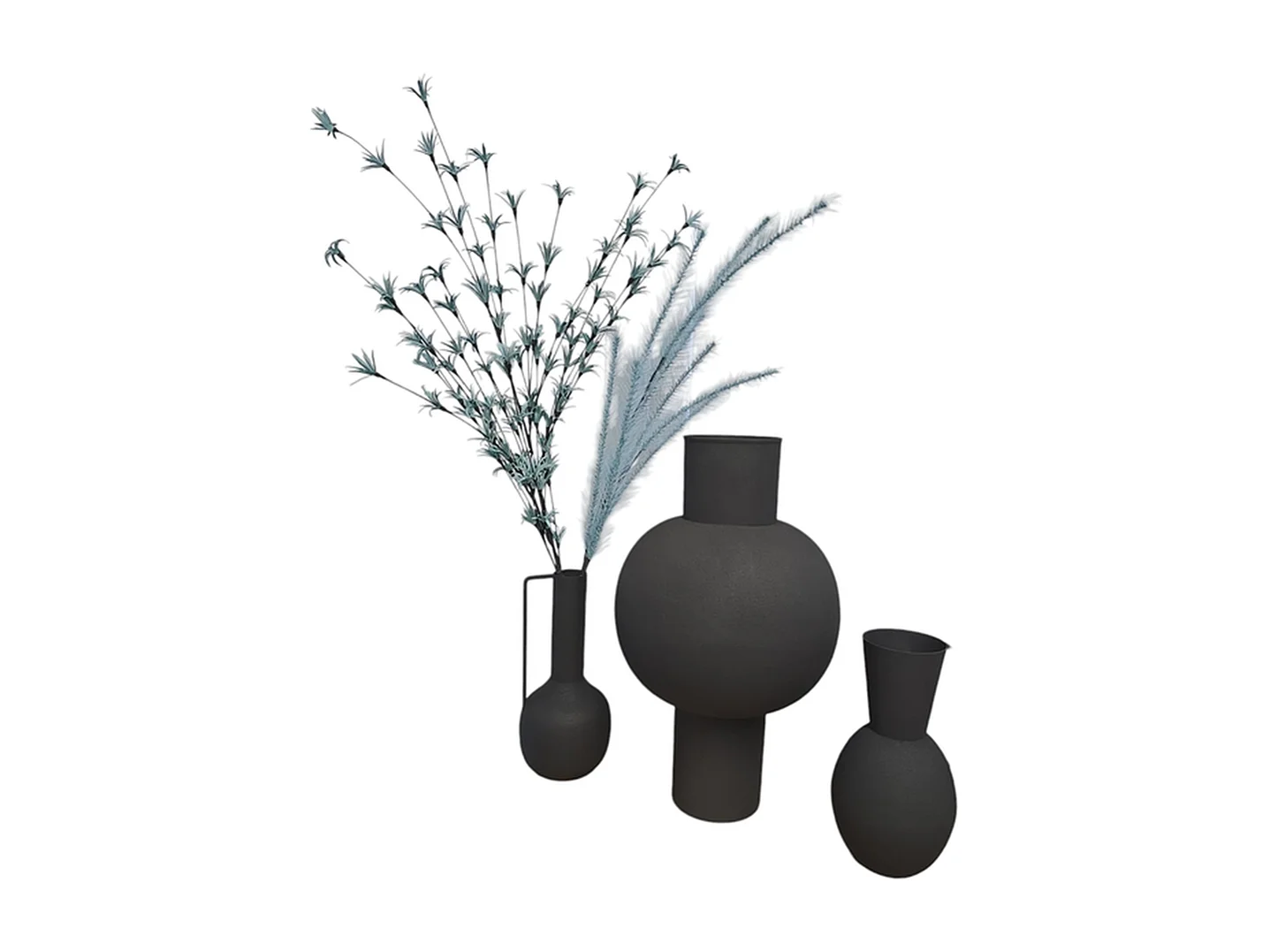 Vases BY-BOO Delfi-Ola - Noir - Lot de 3