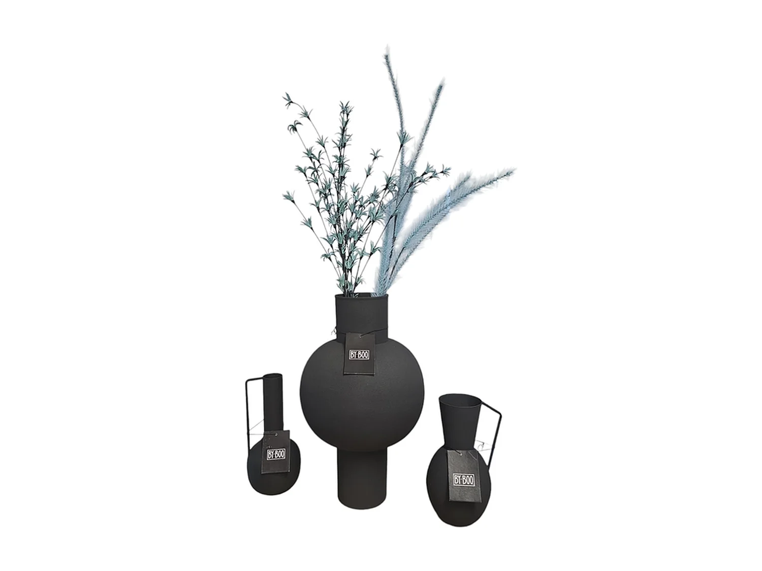 Vases BY-BOO Delfi-Ola - Noir - Lot de 3