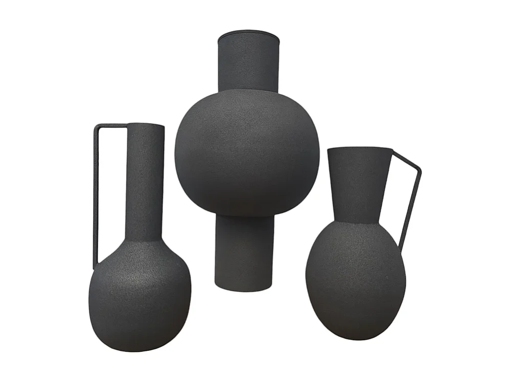 Vases BY-BOO Delfi-Ola - Noir - Lot de 3