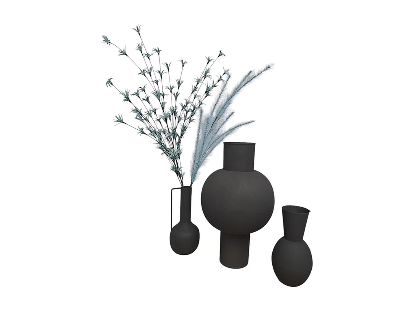 Vases BY-BOO Delfi-Ola - Noir - Lot de 3