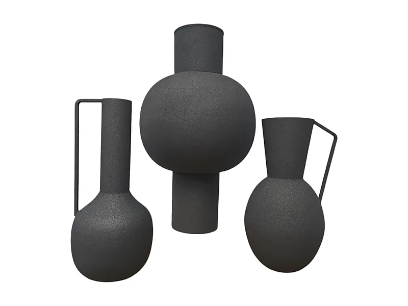 Vases BY-BOO Delfi-Ola - Noir - Lot de 3