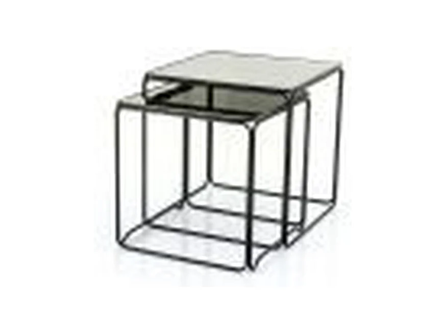 Tables d'appoint Furnilux - Noir 45x45x43 cm - Lot de 2