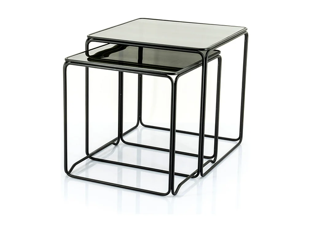 Bijzettafels Furnilux - Zwart 45x45x43 cm - Set van 2