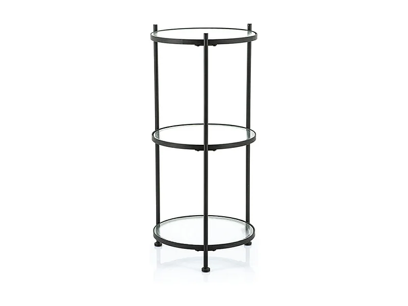 Bijzettafel By-Boo - Hout Metaal Zwart - Rond Design