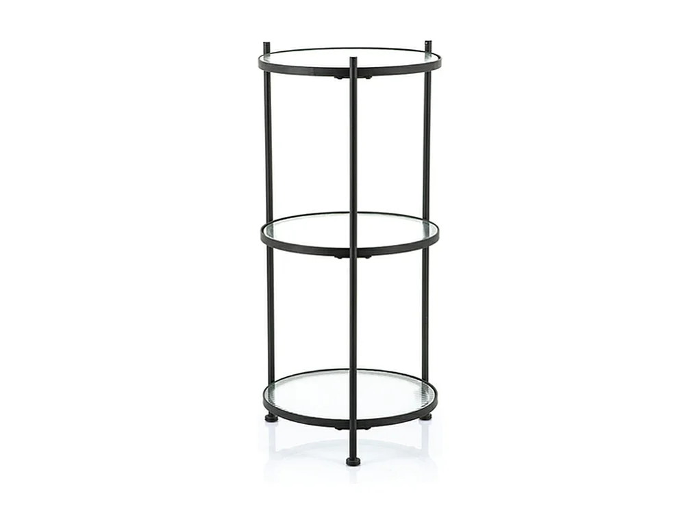 Beistelltisch By-Boo - Holz Metall Schwarz - Rundes Design