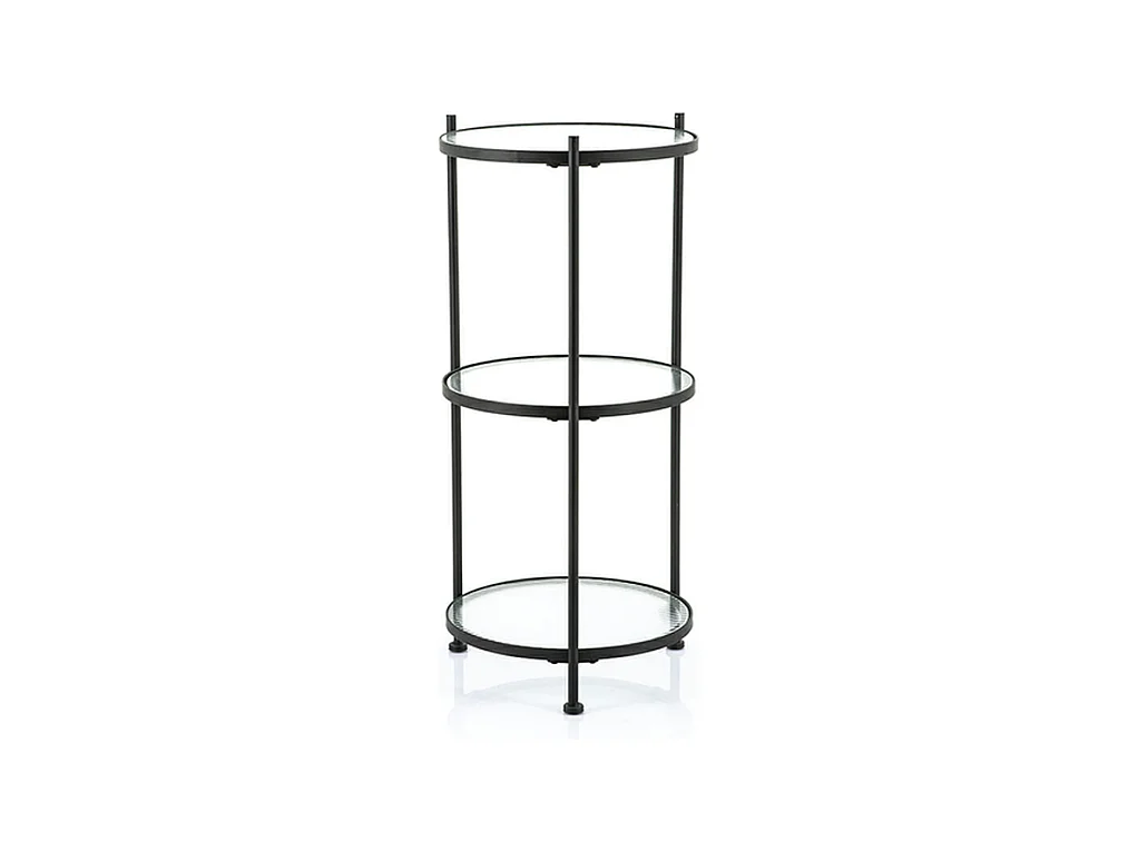 Table d'appoint By-Boo Scope - Bois et métal - Noir - Rond
