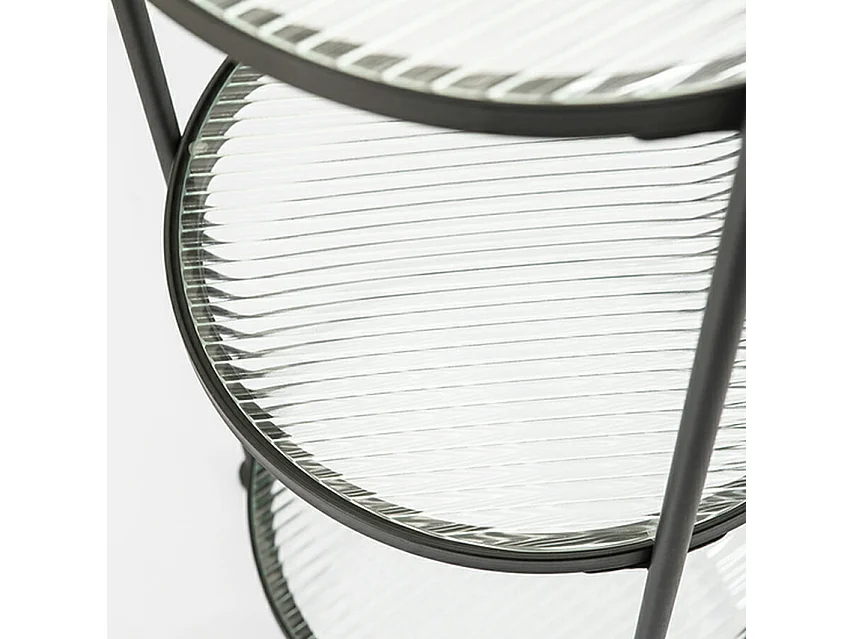 Bijzettafel By-Boo - Hout Metaal Zwart - Rond Design