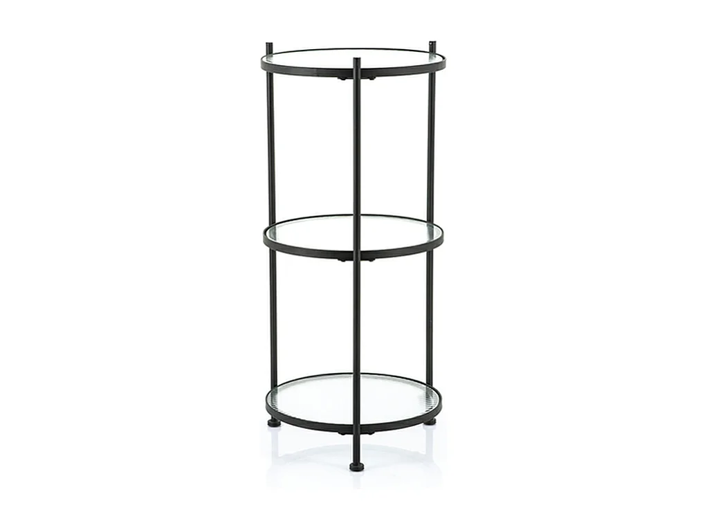 Beistelltisch By-Boo - Holz Metall Schwarz - Rundes Design