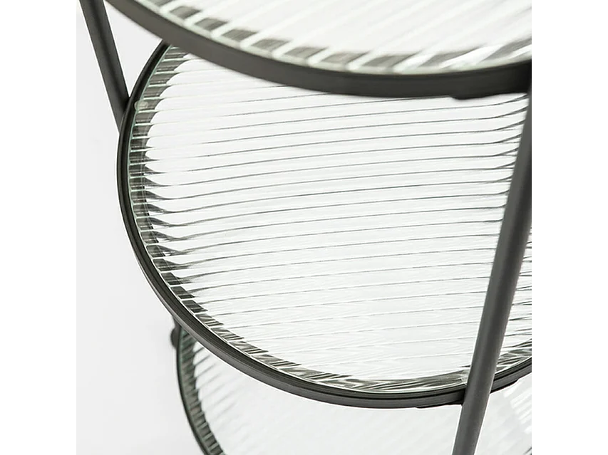 Beistelltisch By-Boo - Holz Metall Schwarz - Rundes Design