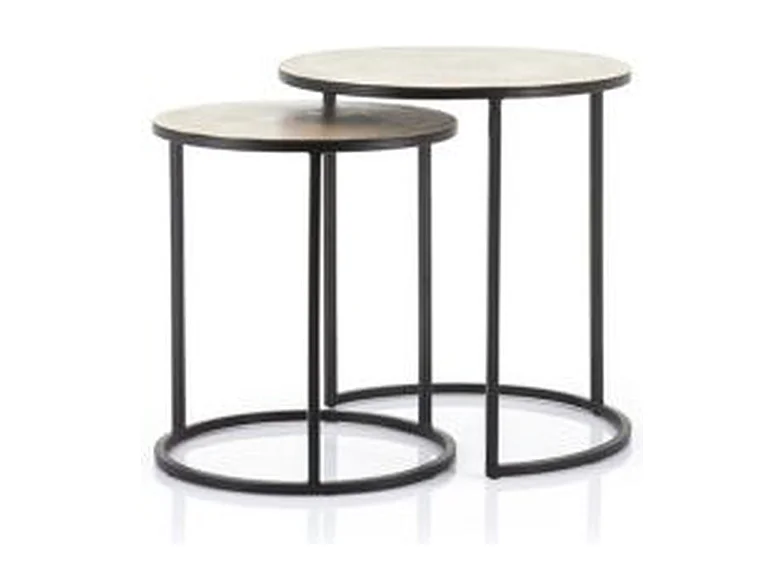 Tables d'appoint Setto - Noir/Bronze - Lot de 2