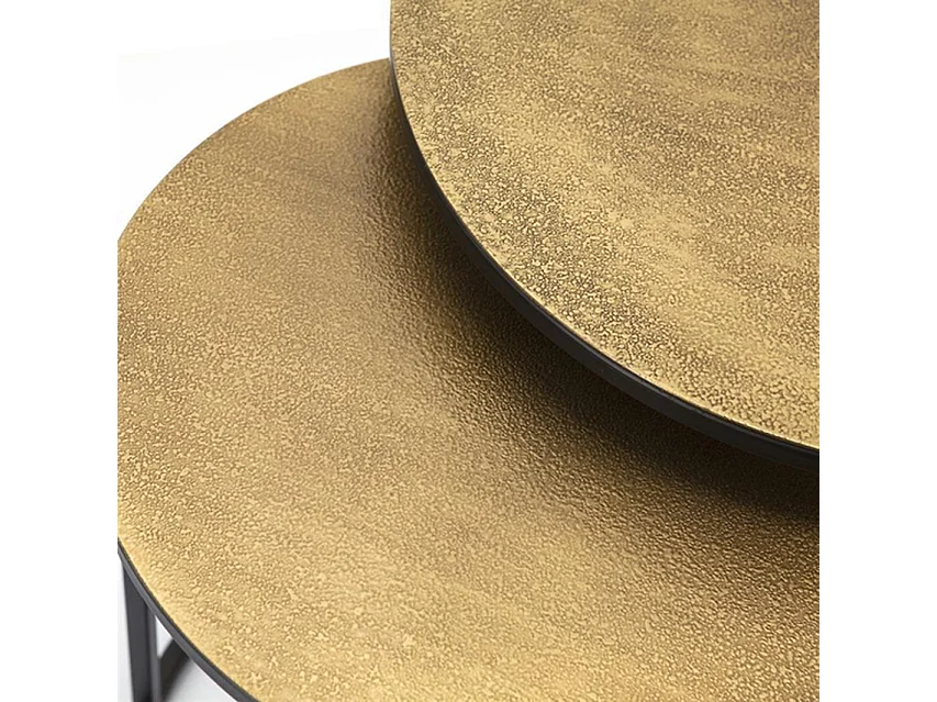 Tables d'appoint Setto - Noir/Bronze - Lot de 2