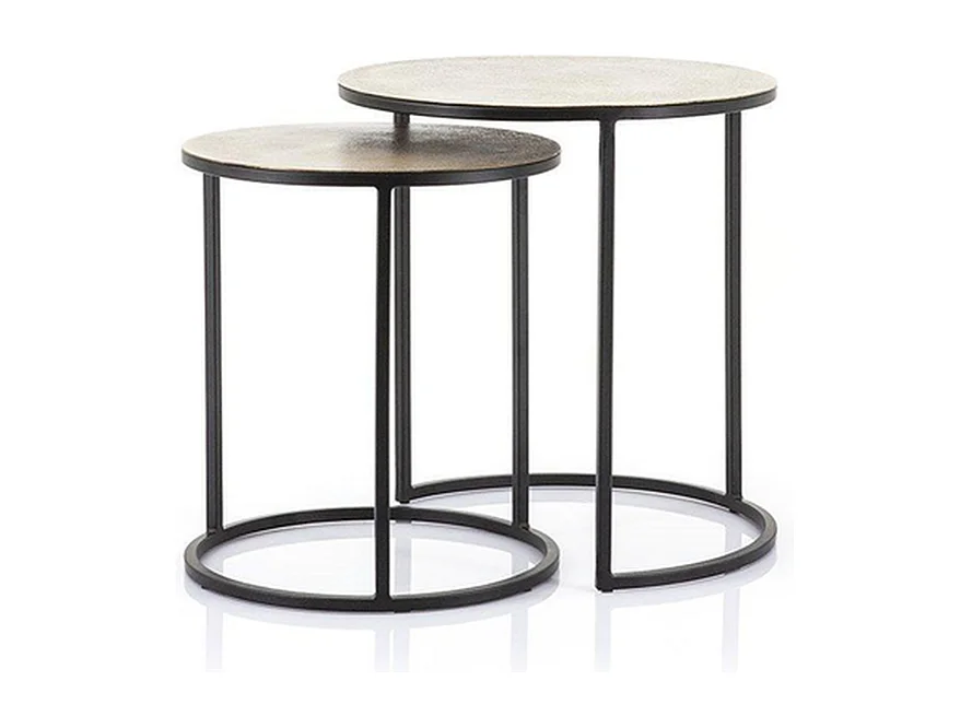 Tables d'appoint Setto - Noir/Bronze - Lot de 2