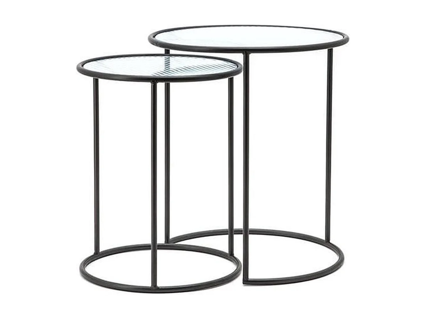 Tables basses By-Boo Nova - Noir et bois - Lot de 2