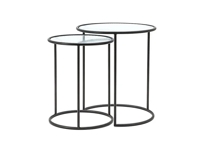 Tables basses By-Boo Nova - Noir et bois - Lot de 2