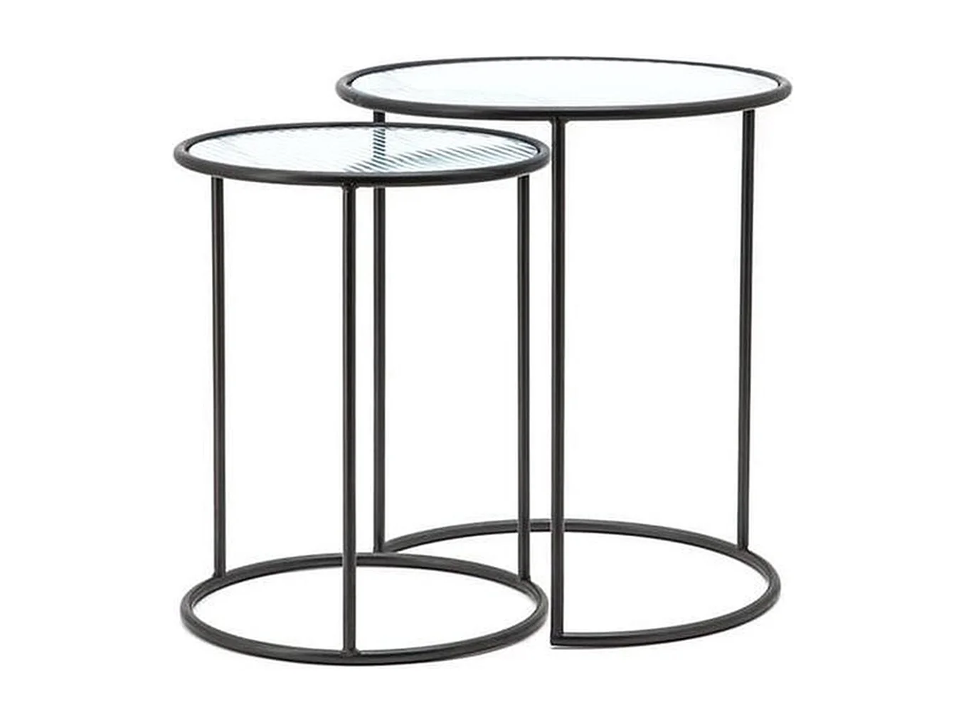 Tables basses By-Boo Nova - Noir et bois - Lot de 2