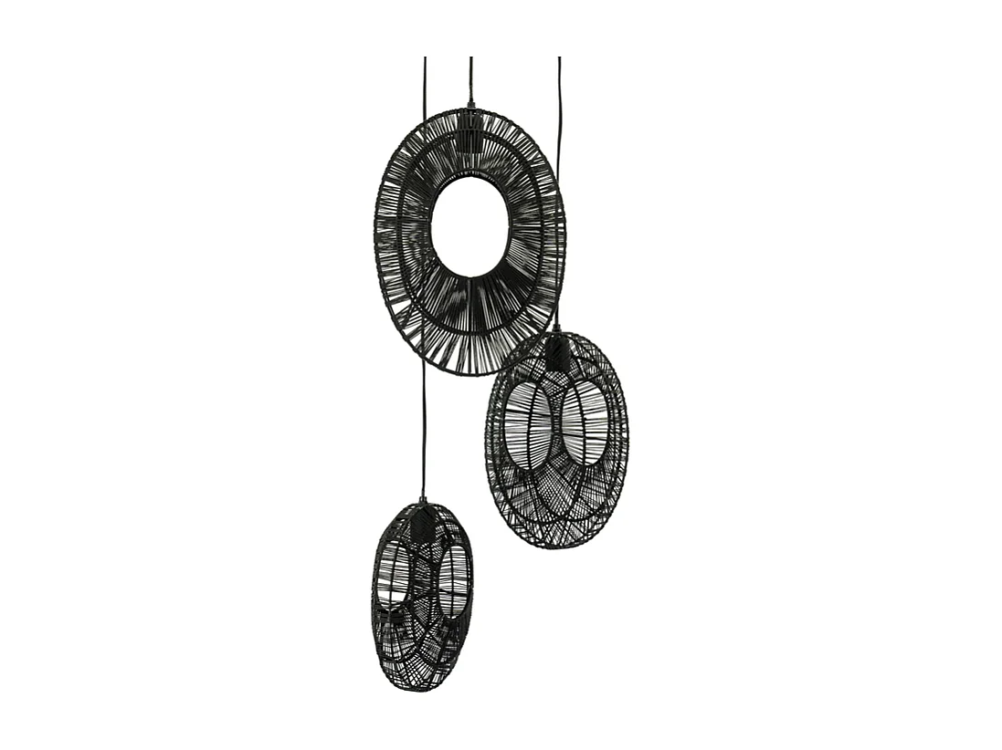 Lampe suspendue Ovo - Noir - 26x26x132 cm - Cluster Ronde