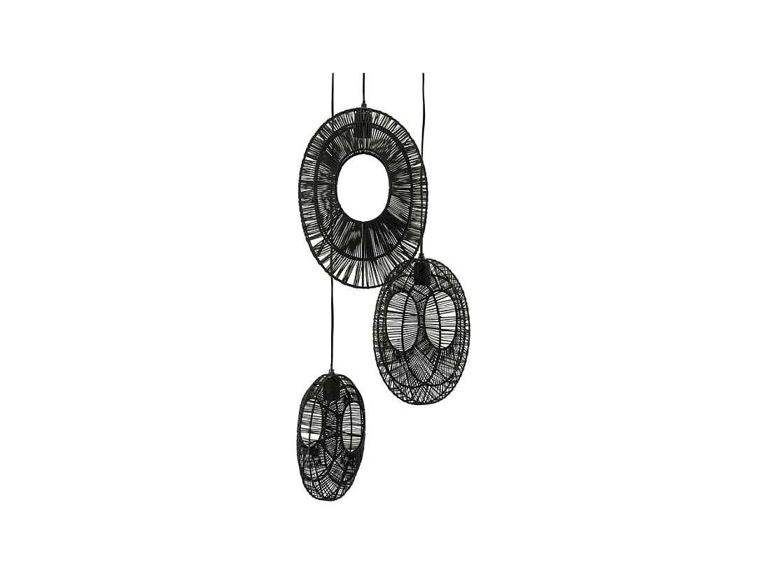 Lampe suspendue Ovo - Noir - 26x26x132 cm - Cluster Ronde