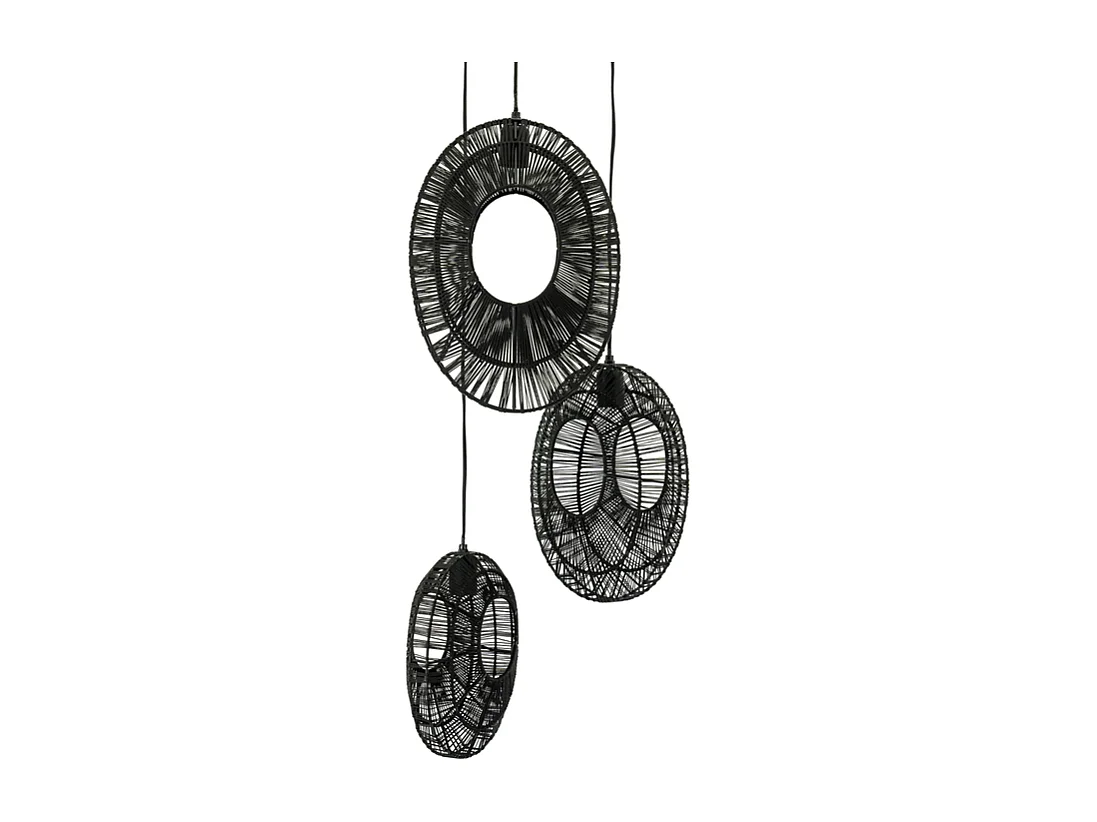 Lampe suspendue Ovo - Noir - 26x26x132 cm - Cluster Ronde