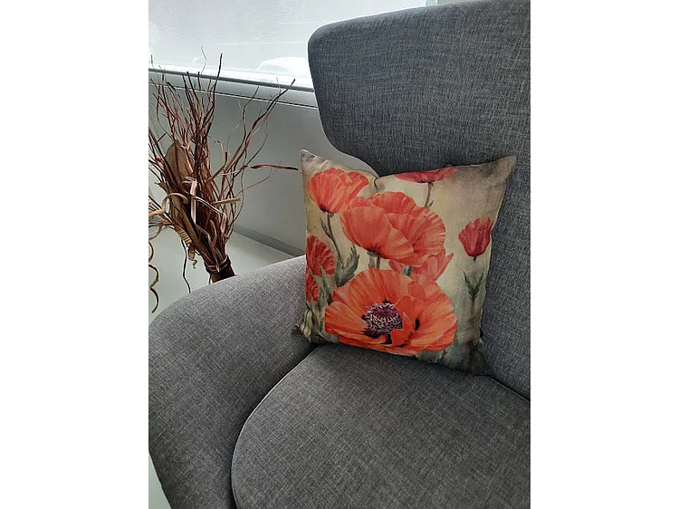 Coussins décoratifs Furnilux - 45x45 cm - Lot de 2 - Poppy Sylvia Orange Vert