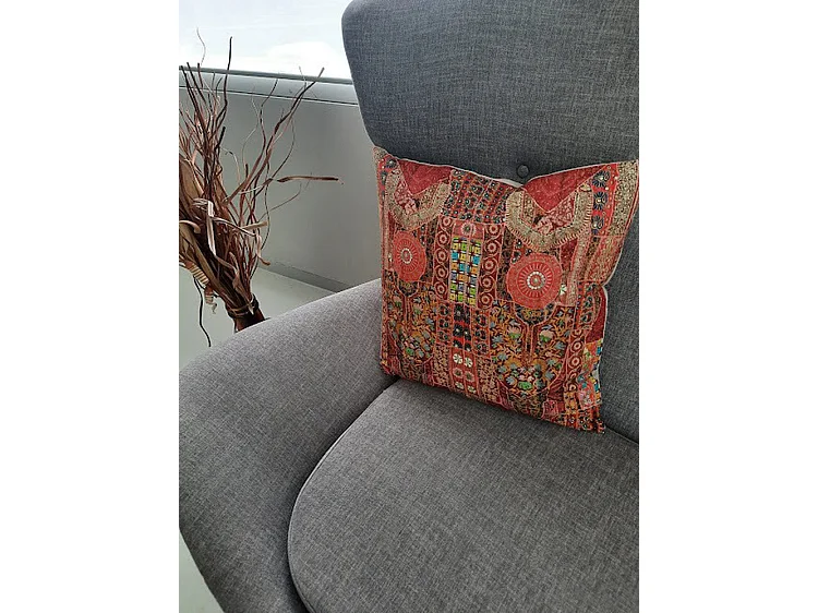 Zierkissen Furnilux Marta - 45x45 cm - Rot Rosa Mehrfarbig 2er-Set