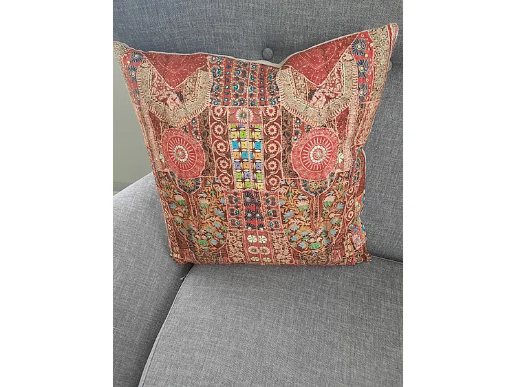 Zierkissen Furnilux Marta - 45x45 cm - Rot Rosa Mehrfarbig 2er-Set