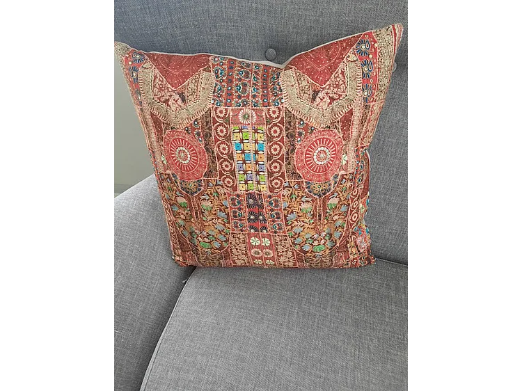 Zierkissen Furnilux Marta - 45x45 cm - Rot Rosa Mehrfarbig 2er-Set