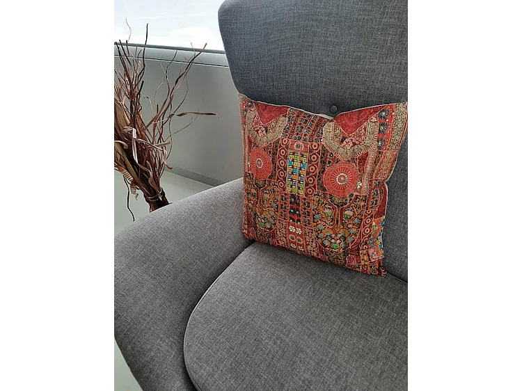 Zierkissen Furnilux Marta - 45x45 cm - Rot Rosa Mehrfarbig 2er-Set