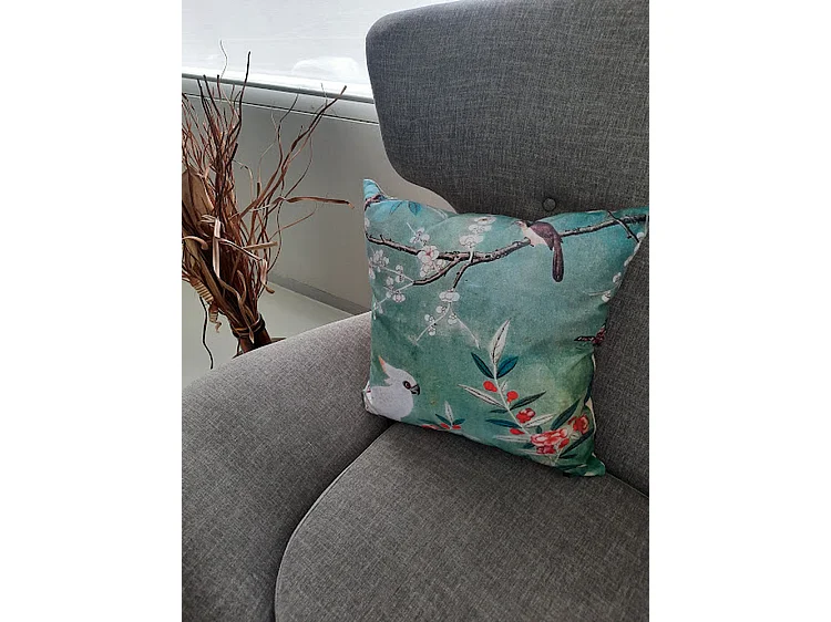 Coussins décoratifs Furnilux - Vert/Blanc 45x45 cm - Lot de 2