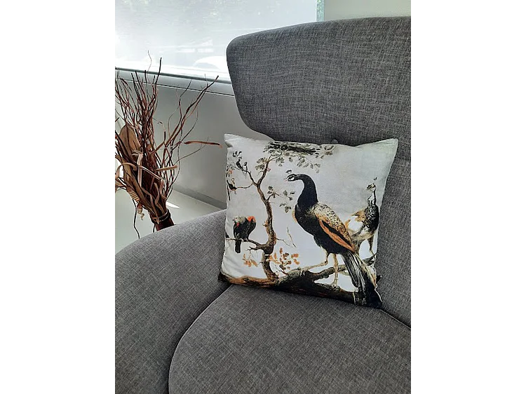 Zierkissen Furnilux - 45x45 cm - Peacock Rixt Design Beige Braun Schwarz