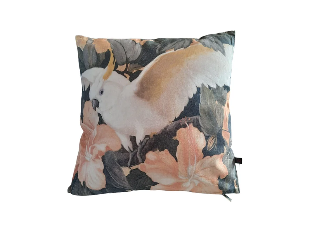 Coussins Furnilux - 45x45 cm - Design oiseaux triplés Noir Gris Rose